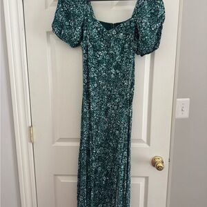 Madewell Green Floral Dress